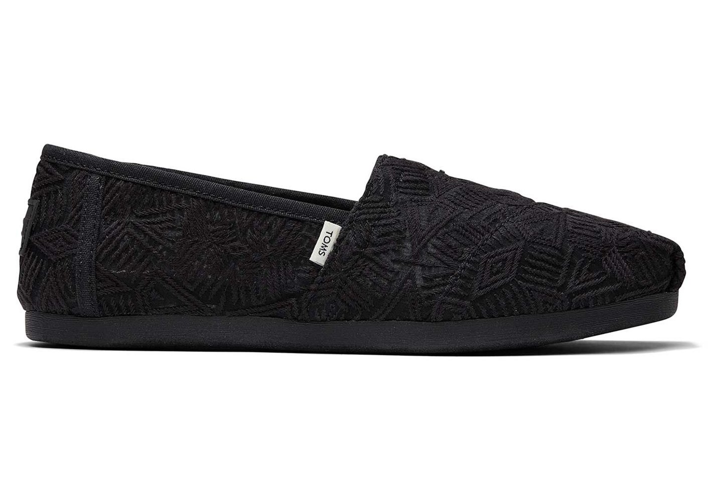 Toms Espadryle Damskie Czarne - Alpargata Geo Lace - 67VTWEBFR